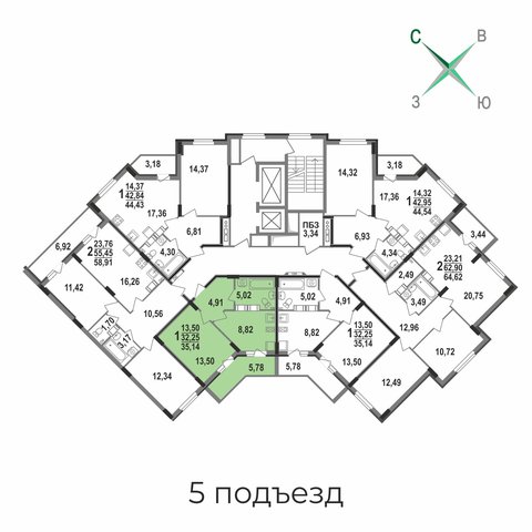 on floor