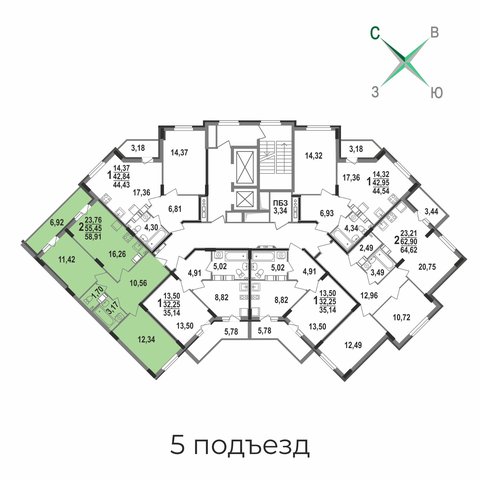 on floor