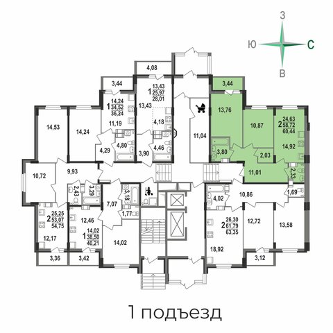 on floor