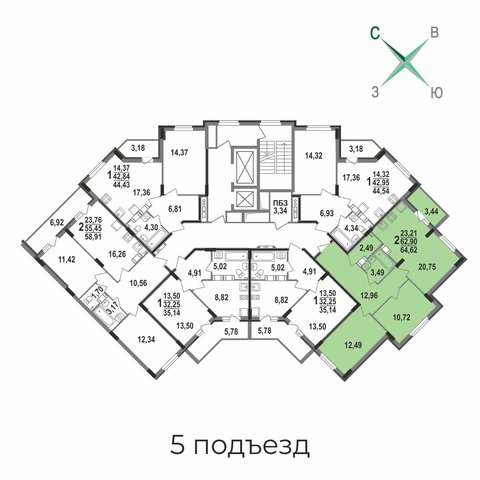 on floor